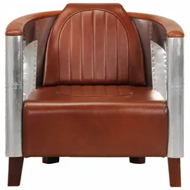 vidaXL Fliegersessel Leder 70 x 80 x 90 cm Braun