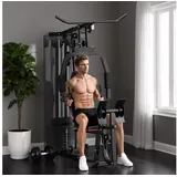 sportnow Kraftstation, Multifunktionale Fitnessstation mit Beinpresse, Schwarz