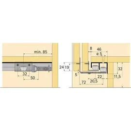 Hettich MB-Führungsprofil oben, 6000mm STB 11, 46419 silber, eloxiert