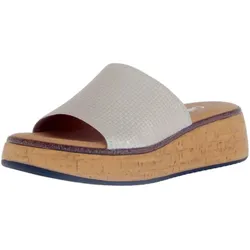 Pantolette GABOR COMFORT "Gabor Comfort Pantoletten Leder", Damen, Gr. 40, beige, Leder, casual, Schuhe