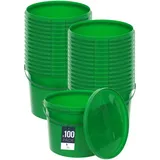 Benbow Eimer mit Deckel 10l Grün - lebensmittelecht, stabil, luftdicht, auslaufsicher, geruchsneutral - Plastikeimer mit Henkel - leer