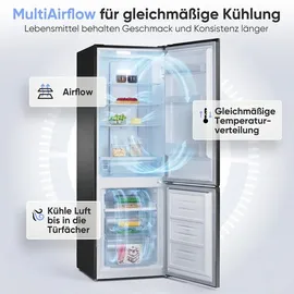Bomann KG 7370 Kühl-Gefrierkombination (253 l, 1810 mm hoch, Edelstahloptik dunkel)