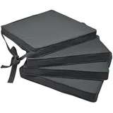 Beautissu Stuhlkissen 45 x 40 x 5 cm grau 4-tlg.