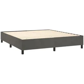 vidaXL Boxspringbett mit Matratze & LED Dunkelgrau 160x200 cm Samt