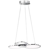 WOFI LED Pendelleuchte, ALU, Ringe, Dimmbar, L 58 cm