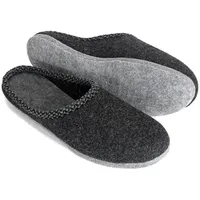 Pantoffelmann Walk-Filzpantoffel Herren Damen Filz Hausschuhe warme Filzlatschen Pantoffel (1 Paar) Filzpantoffeln, Gästepantoffel besonders leicht schwarz 45 EU