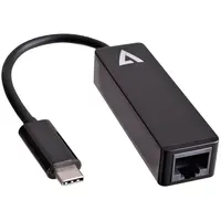 V7 V7UCRJ45-BLK LAN-Adapter schwarz, RJ-45, USB-C 3.0 [Stecker] (J153351)