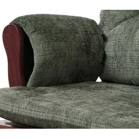 Mendler Relaxsessel HWC-C76 Chenille 52 x 100 x 80 cm Grün mit Hocker