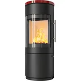 Kaminofen HARK 110 FlameKat 6 kW - Ofenkacheln: bordeaux-rot - Korpus: graphit