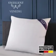 Excellent Kopfkissen »Venedig«, Füllung: weiße neue Federn und Daunen, Klasse I, 85% Federn / 15% Daunen, Bezug: Köper-Inlett, 100% Baumwolle, (Spar-Set, 2 St., 2 Kopfkissen), Kopfkissen 40x40, 40x80, 80x80, allergiker geeignet (Hausstaub)