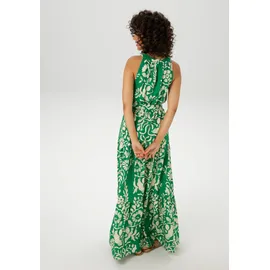 Aniston CASUAL Sommerkleid (mit abnehmbaren Bindeband) mit extravagantem Blumendruck - jedes Teil ein Unikat beige|grün 42 EU