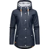 Ragwear Damen Winterjacke Kurze Regenjacke wasserdicht warm gefüttert mit Kapuze Marge Navy22 Gr. M - M