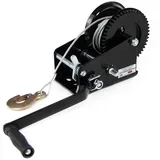 Handwinde Seilwinde mit Drahtseil 1500kg 10m Handseilwinde Bootswinde für Anhänger LKW PKW