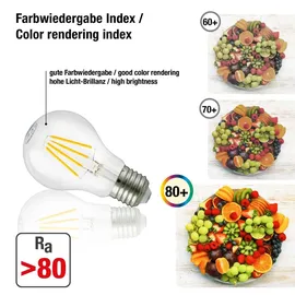 Hellum LED Birne Glühlampe A60, E27, warm-weiß 2700 K 4,5 W, klar, 1 Stück