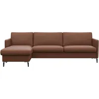 FLEXLUX Ecksofa »Fiore, L-Form«, schmale Armlehnen, Kaltschaum, Füße Alu+schwarz braun