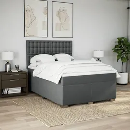 vidaXL Boxspringbett 140 x 200 cm Dunkelgrau
