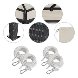 DEUBA Polyrattan Pavillon 3 x 4 m schwarz/creme