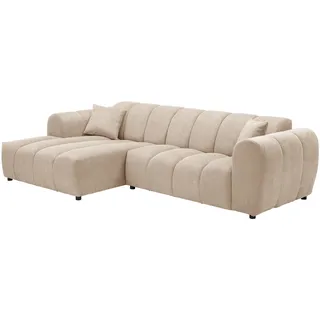 Tchibo - Longchair links mit Sofa 2-Sitzer rechts »Loftwave« - 268x155x73cm - schwarz - Polyester / Polyamid / Holz