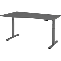 bümö elektrisch höhenverstellbarer Schreibtisch 180x100 cm in graphit, Gestell graphit - Schreibtisch höhenverstellbar elektrisch mit