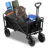 Randaco Bollerwagen Faltbar Bis 100kg Tragkraft Mit Bremse Räder Xxl Handwagen Faltbarer Transportwagen Strandwagen Gartenwagen Für Camping
