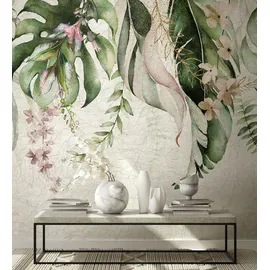 Marburg Fototapete Floral Modern Grau 2,7 m x 2,12 m FSC®
