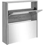 vidaXL Schuhschrank mit Spiegel 63 x 67 x 17 cm grau / grau