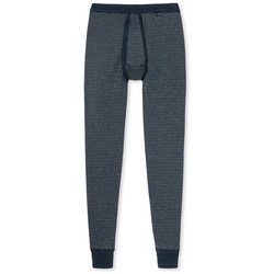 SCHIESSER Herren Unterhose lang - Original Feinripp Melange, Long Johns, Eingriff Dunkelblau 2XL