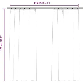 vidaXL Verdunkelungsvorhänge mit Haken 2 Stk. Samt Beige 140x175cm