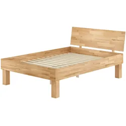 Erst-Holz Extra stabiles hohes Massivholzbett 140x220 Seniorenbett Zubehör wählbar V-60.81-14-220Rollrost inkl.