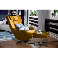 Tom Tailor HOME Loungesessel »TOM PURE«, mit Metall-Drehfuß in Chrom gelb