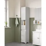 VASAGLE Badezimmerschrank 30 x 30 x 170 cm Weiß MDF