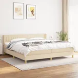 vidaXL Boxspringbett mit Matratze Creme 180x200 cm Stoff