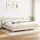 vidaXL Boxspringbett mit Matratze Creme 180x200 cm Stoff