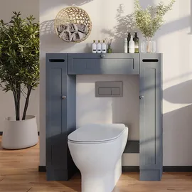 Vicco Toilettenschrank Bianco, Grau, 89 x 99 cm mit 2 Toilettenpapierspendern