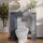Vicco Toilettenschrank Bianco, Grau, 89 x 99 cm mit 2 Toilettenpapierspendern