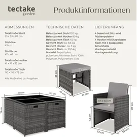 Tectake Bilbao Set 9-tlg. grau