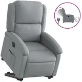 vidaXL Relaxsessel mit Aufstehhilfe Elektrisch Polyester 86,5 x 99,5 x 86,5 cm Hellgrau