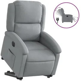 vidaXL Relaxsessel mit Aufstehhilfe Elektrisch Polyester 86,5 x 99,5 x 86,5 cm Hellgrau