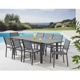 Calvi Garten-Essgruppe 8-tlg. Grau