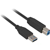 Sharkoon 3M, USB3.0-A/USB3.0-B Cable USB 3.2 GEN 1 (3.1 GEN 1) USB A USB B Negro