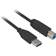 Sharkoon 3M, USB3.0-A/USB3.0-B Cable USB 3.2 GEN 1 (3.1 GEN 1) USB A USB B Negro