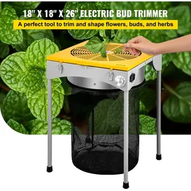 Vevor Erntemaschine Trimmer 457,2 mm Rostfreier Stahl Blattschneider Erntemaschine Grow Geschwindigkeit verstellbar Ernte Trimmer 50W Knospenschneider