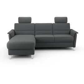 sit&more Ecksofa »Palmera L-Form, B: 244 cm« optional Bettfunktion & Bettkasten, Federkern grau