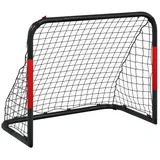 vidaXL Fußballtor mit Netz Rot und Schwarz 90x48x71 cm Stahl