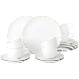 SELTMANN WEIDEN Liberty Kaffeeservice 18-tlg. gold/weiß