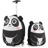 GOPLUS 2 TLG. Kinderkoffer mit Rucksack Kinder Reisekoffer Set Kinder Trolley Kinder Gepäck (Panda)