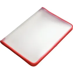FolderSys Transparent-Portfolio, A3, rot, Folie matt, mit Textil-Reißverschluss 4250037427400 FolderSys