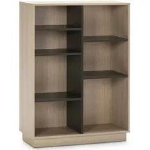 VS Venta-stock Bücherregal 80 x 33 x 110 cm Eiche/Grau