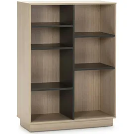 VS Venta-stock Bücherregal 80 x 33 x 110 cm Eiche/Grau