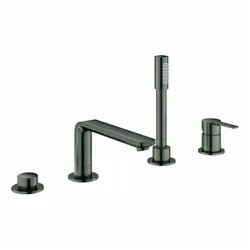 Grohe Lineare 4-Loch Wannenkombination (hard graphite gebürstet)